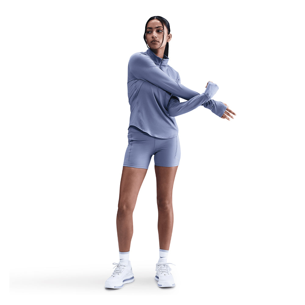 Nike Women's Dri-FIT Swift UV 1/4-Zip Running Top - BlackToe Running#colour_world-indigo