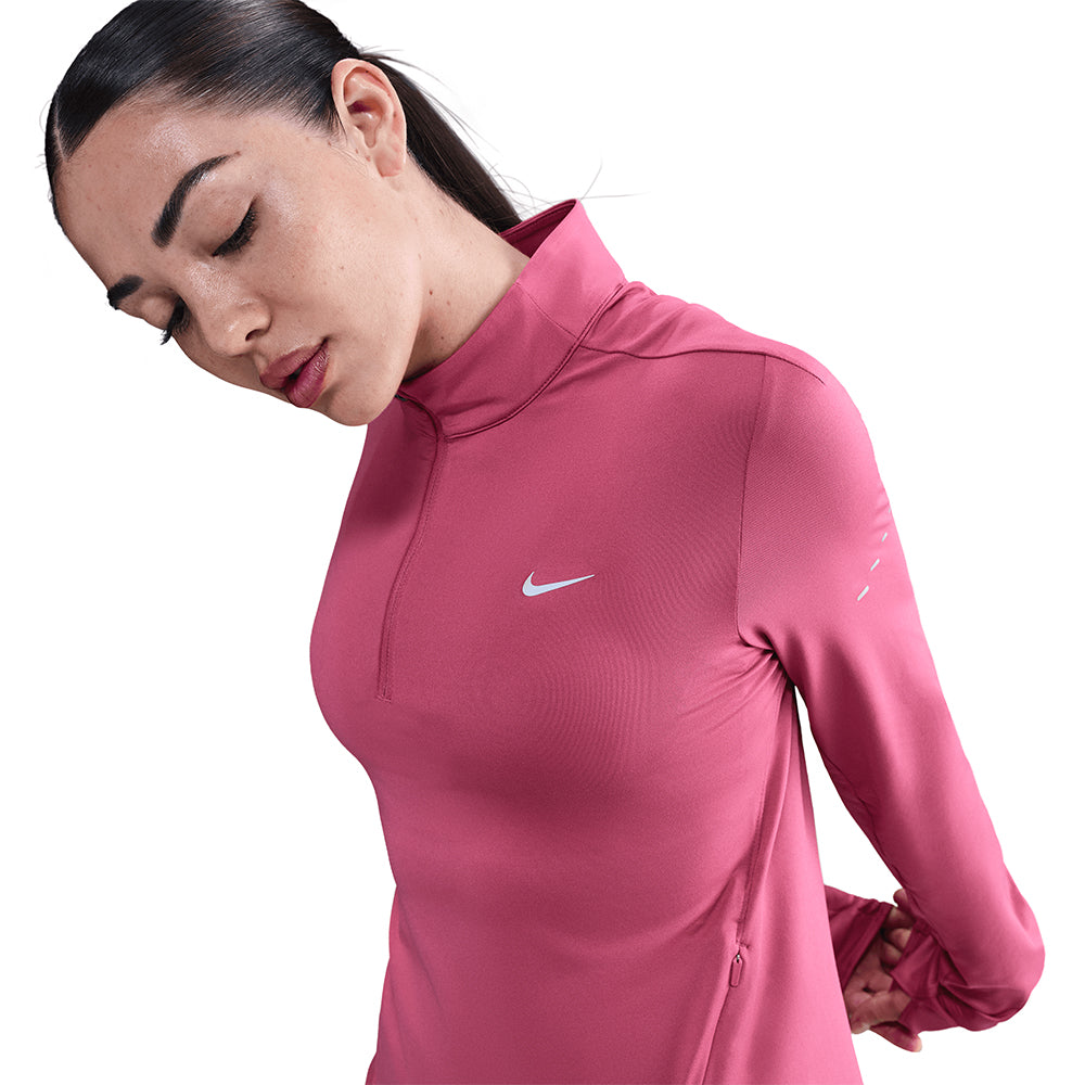 Nike Women's Dri-FIT Swift UV 1/4-Zip Running Top - BlackToe Running#colour_sweet-beet