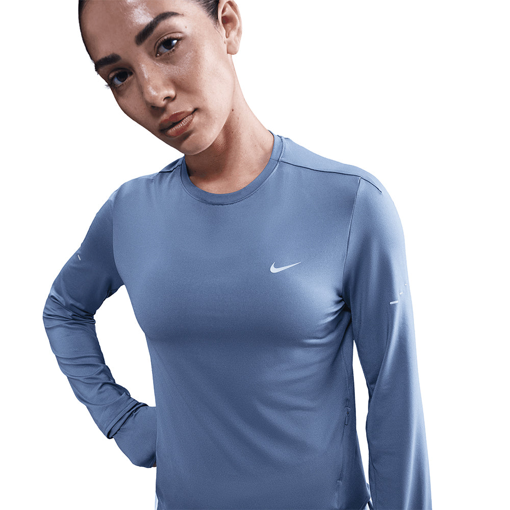 Nike Women's Dri-FIT Swift UV Long-Sleeve Crew-Neck Running Top - BlackToe Running