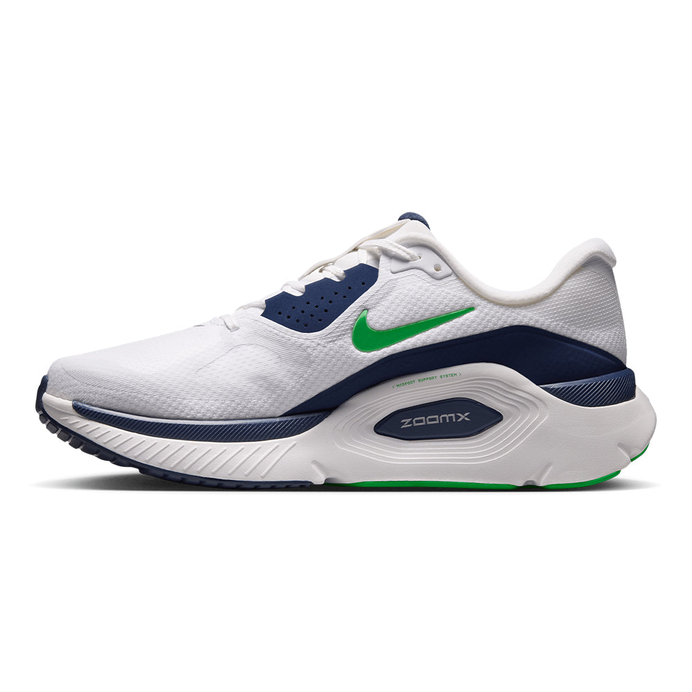 Nike Men's Structure Plus - BlackToe Running#colour_white-green-spark-midnight-navy