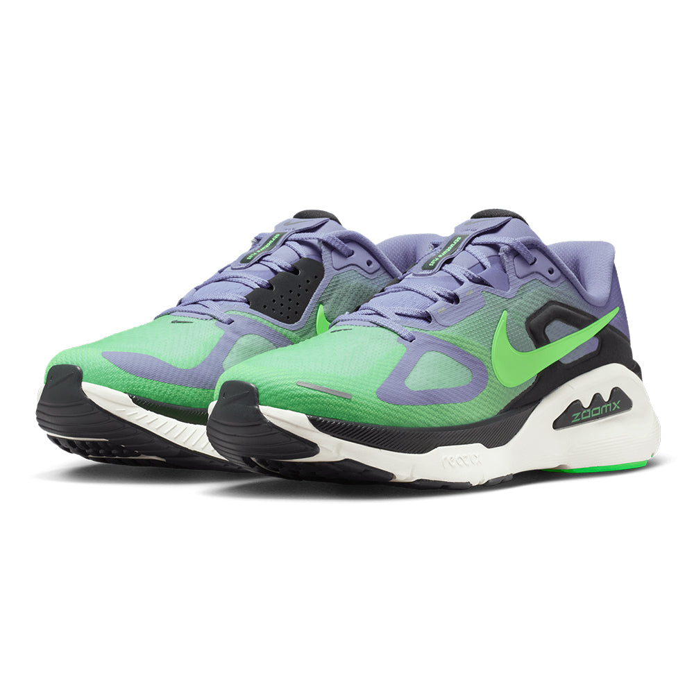 Nike Men's Structure Plus - BlackToe Running#colour_iron-purple-voltage-green