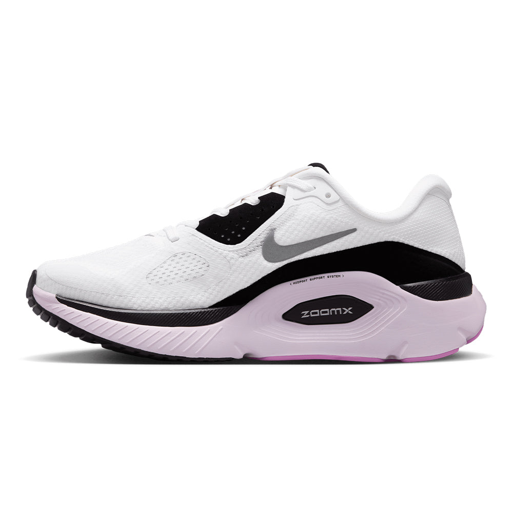 Nike Women's Structure Plus - BlackToe Running#colour_white-metallic-silver
