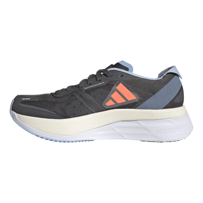 Adidas Women's Adizero Boston 11 Women's Shoes - BlackToe Running#colour_grey-six-coral-fusion-blue-dawn