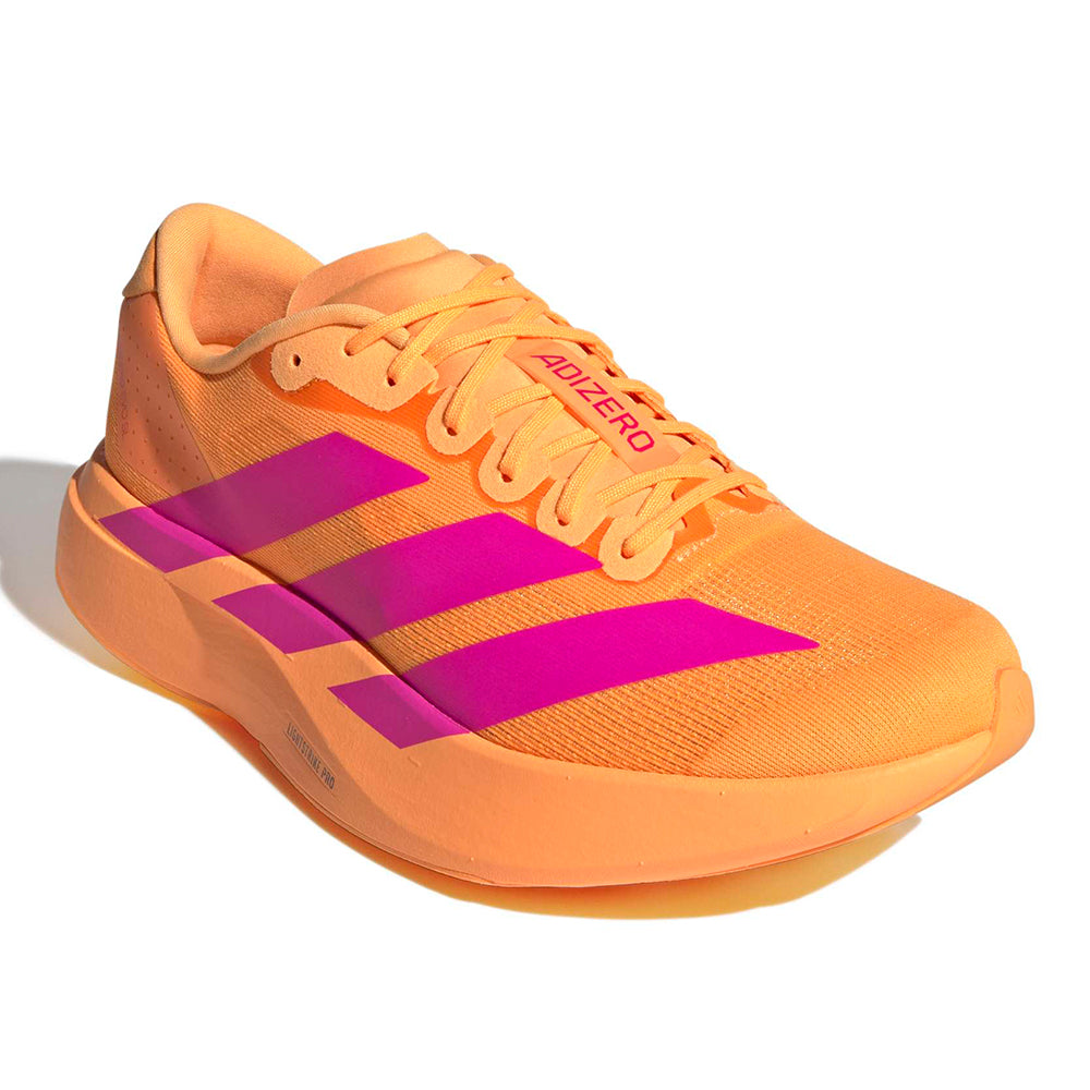 Adidas Men's Adizero Evo SL - BlackToe Running#colour_flash-orange-shock-pink-iron-met