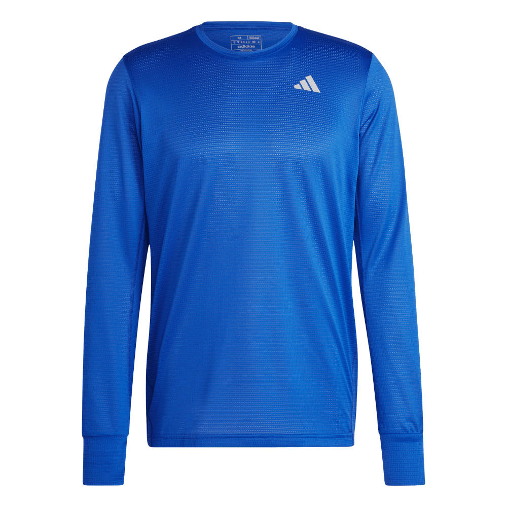 Adidas Men's Own the Run Long Sleeve Top - BlackToe Running#colour_lucid-blue