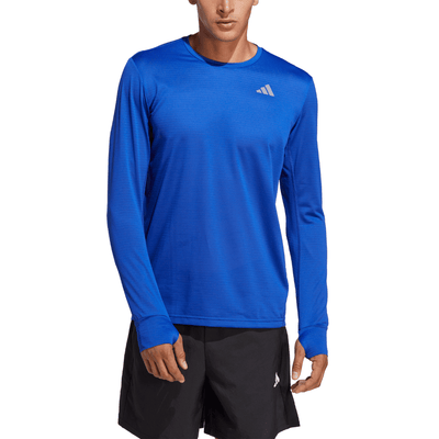 Adidas Men's Own the Run Long Sleeve Top - BlackToe Running#colour_lucid-blue
