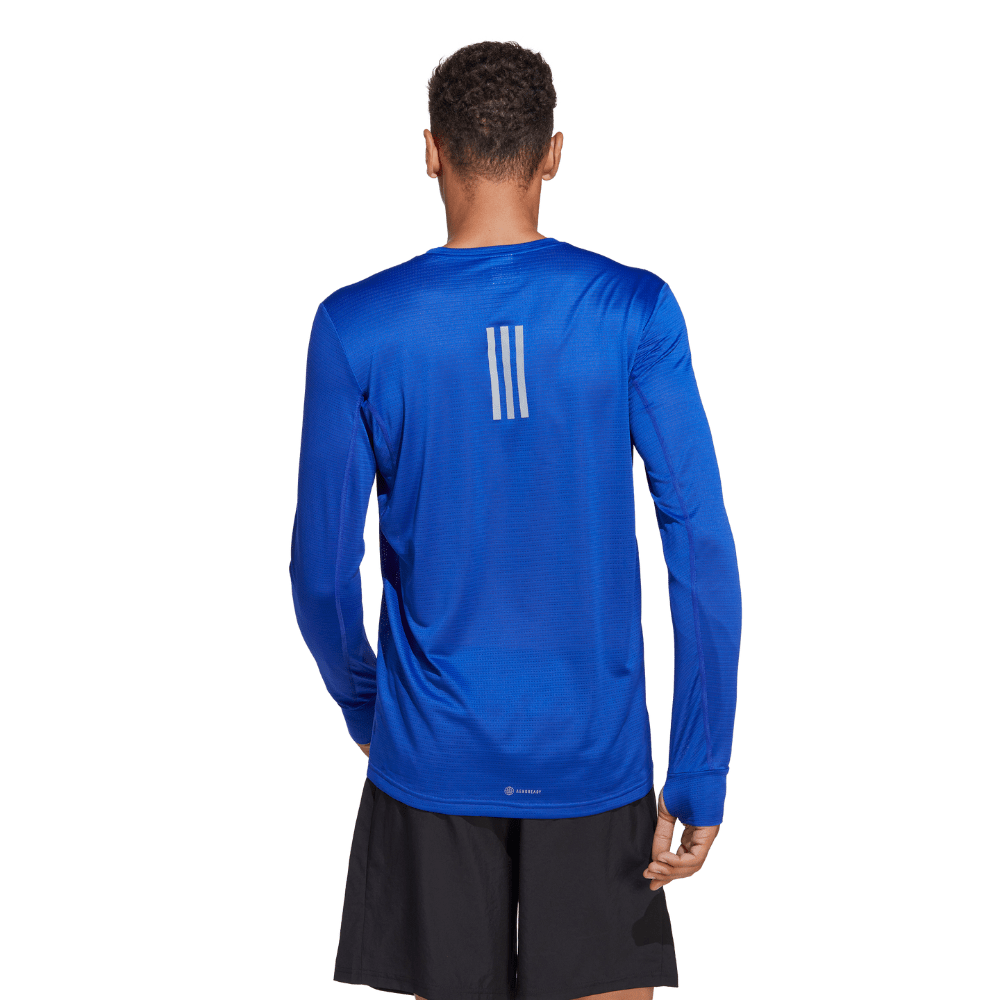 Adidas Men's Own the Run Long Sleeve Top - BlackToe Running#colour_lucid-blue