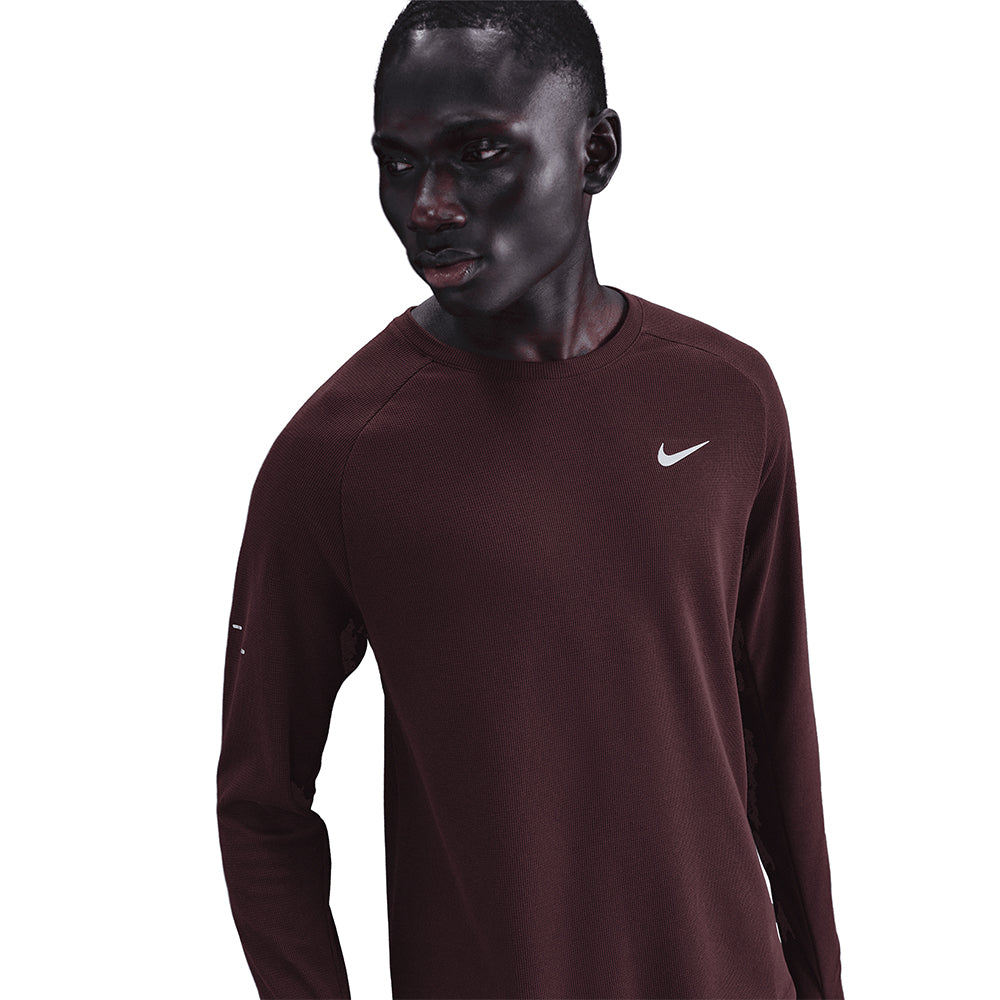 Nike Men's Stride Dri-FIT Running Waffle Crew - BlackToe Running#colour_burgundy-crush