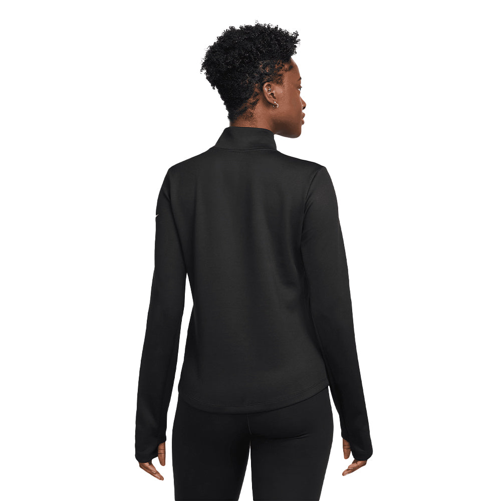 Nike Women's One Therma-FIT 1/2-Zip Mid Layer - BlackToe Running#colour_black
