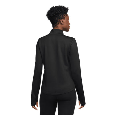 Nike Women's One Therma-FIT 1/2-Zip Mid Layer - BlackToe Running#colour_black