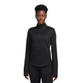 Nike Women's One Therma-FIT 1/2-Zip Mid Layer - BlackToe Running#colour_black