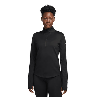 Nike Women's One Therma-FIT 1/2-Zip Mid Layer - BlackToe Running#colour_black