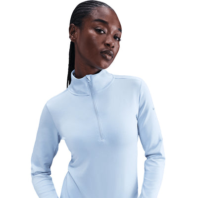 Nike Women's One Therma-FIT 1/2-Zip Mid Layer - BlackToe Running#colour_blue