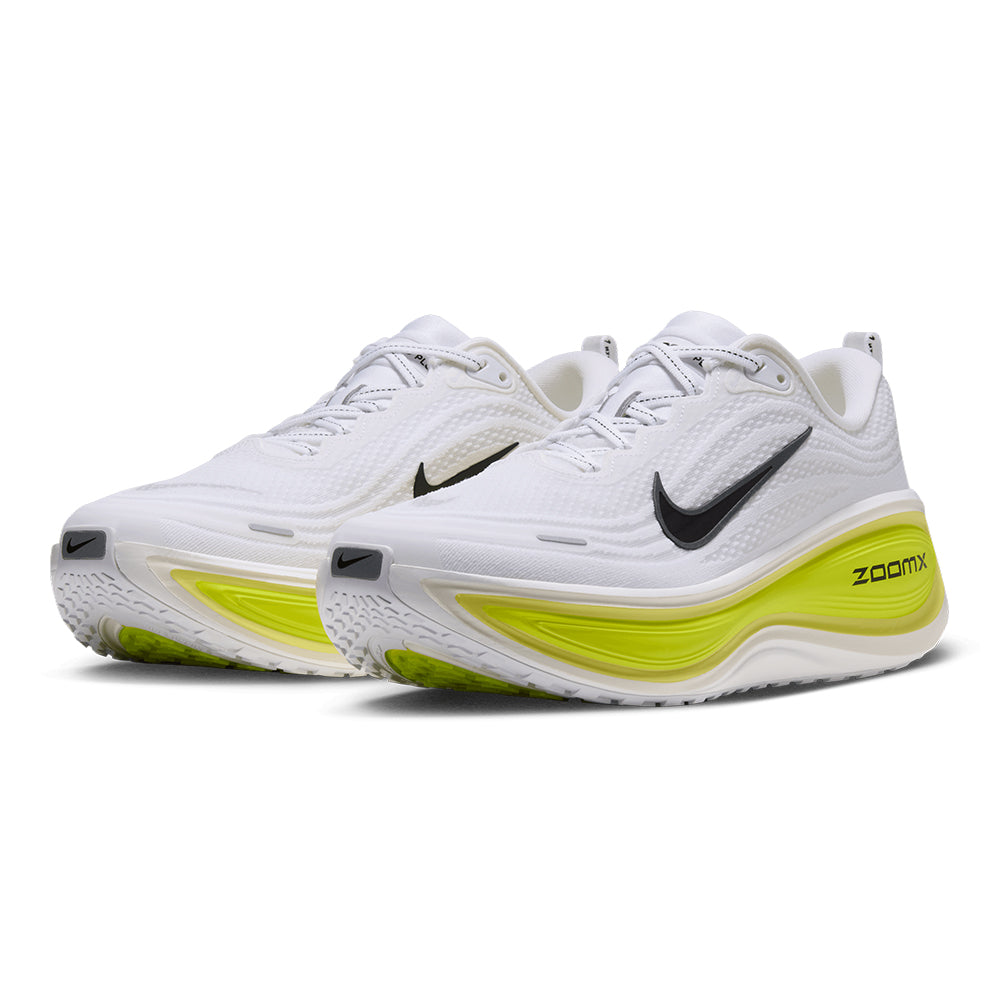 Nike Men's Vomero Plus - BlackToe Running#colour_white-black-lemon-venom-electric-yellow