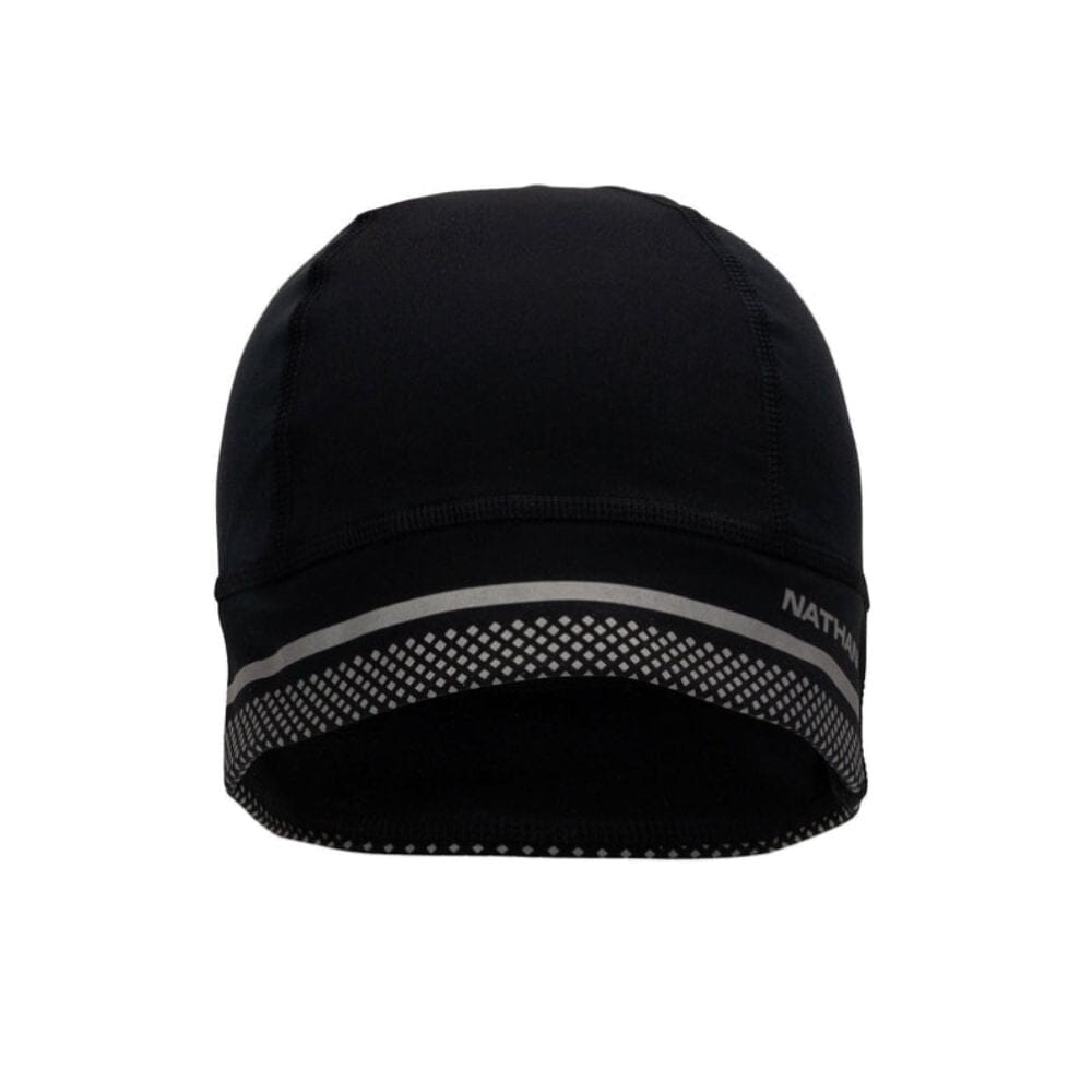 Nathan Hypernight Reflective Beanie - BlackToe running#colour_black