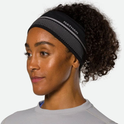 Nathan Hypernight Reflective Headband - BlackToe running#colour_black