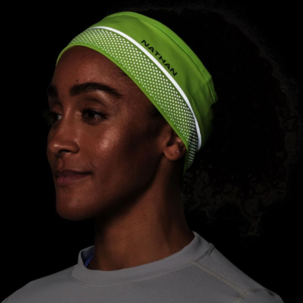 Nathan Hypernight Reflective Headband - BlackToe running#colour_yellow