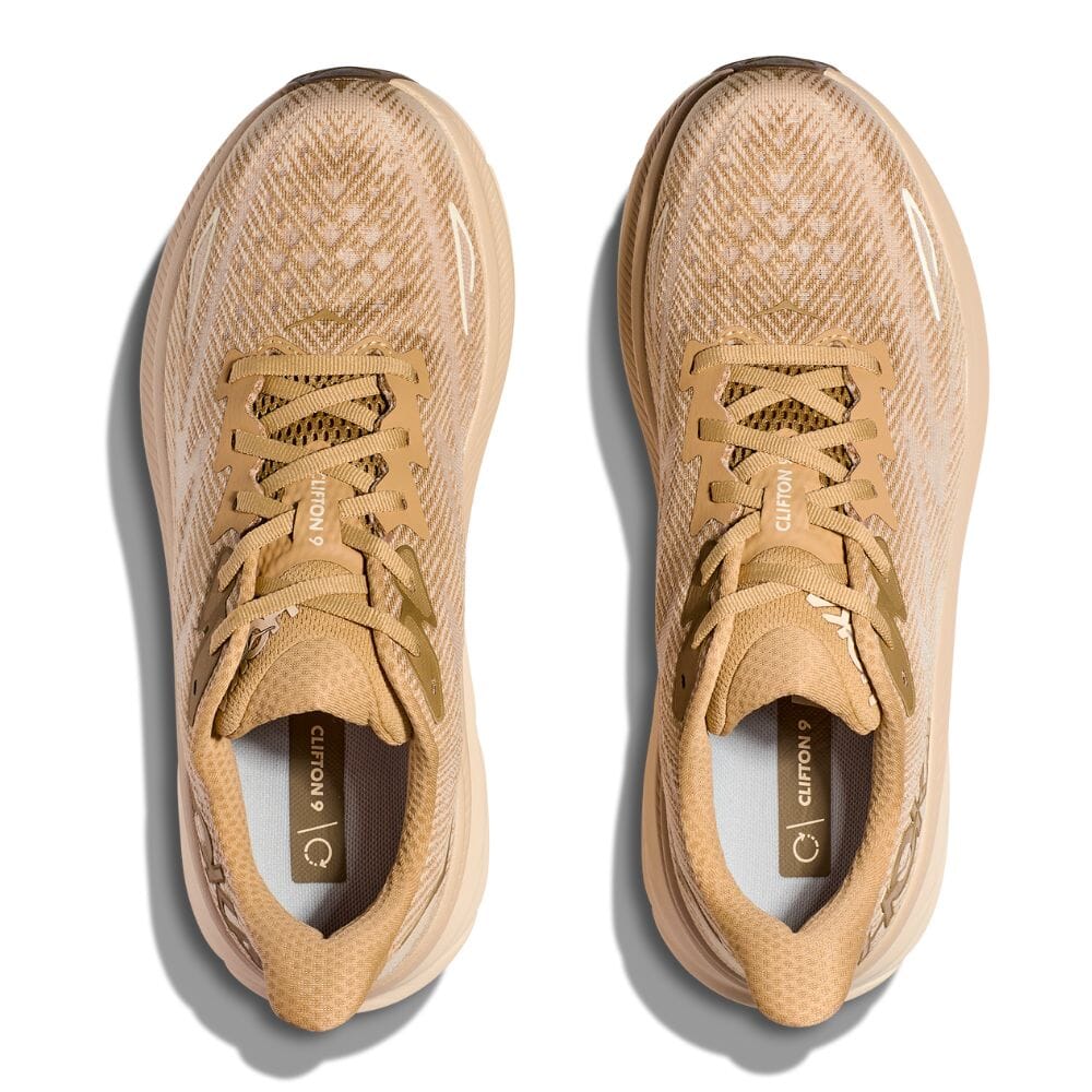 Hoka Men's Clifton 9 Men's Shoes - BlackToe Running#colour_wheat-shifting-sand