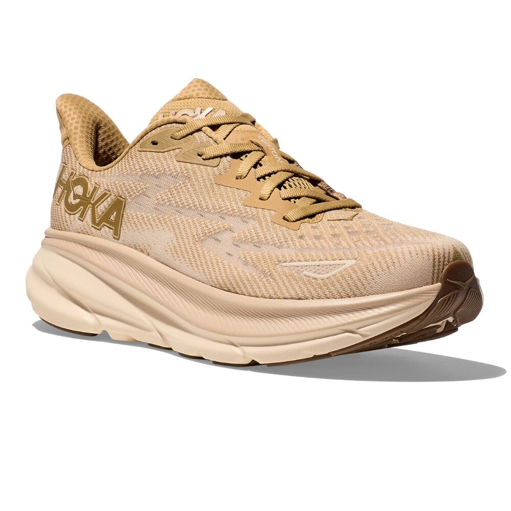 Hoka Men's Clifton 9 Men's Shoes - BlackToe Running#colour_wheat-shifting-sand