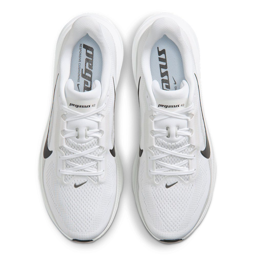Nike Men's Pegasus 42 - BlackToe Running#colour_white-black