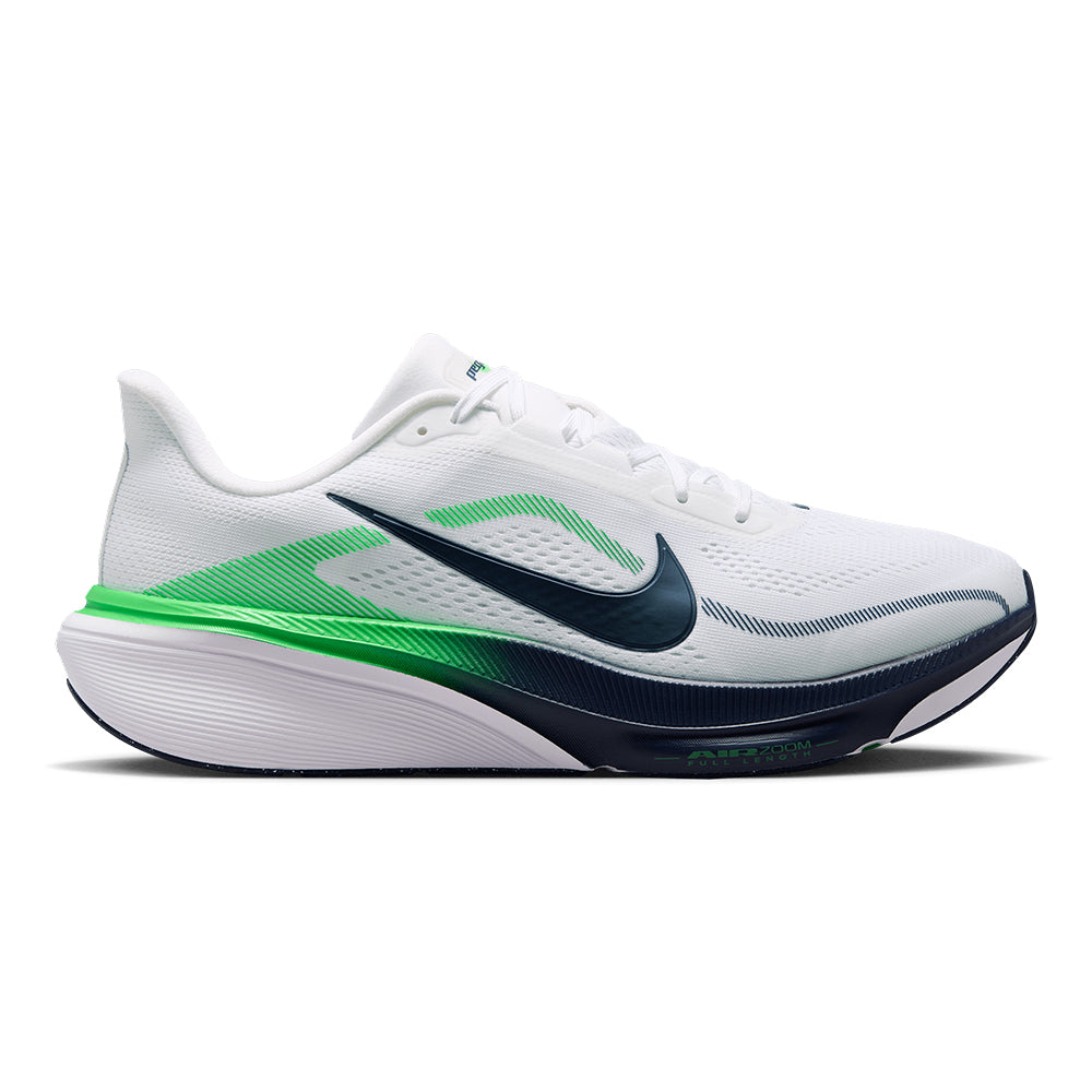 Nike Men's Pegasus 42 - BlackToe Running#colour_white-midnight-navy-green-spark
