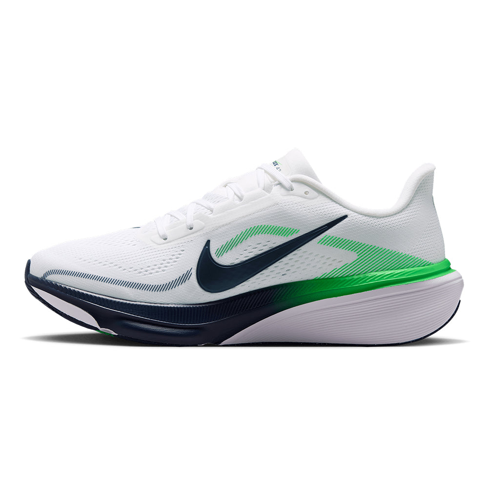 Nike Men's Pegasus 42 - BlackToe Running#colour_white-midnight-navy-green-spark