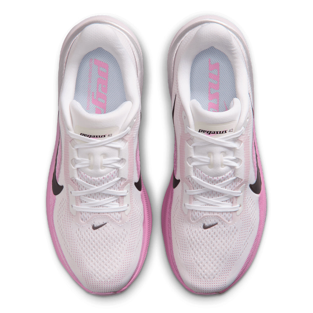 Nike Women's Pegasus 42 - BlackToe Running#colour_white-black-light-magenta-bleached-lilac
