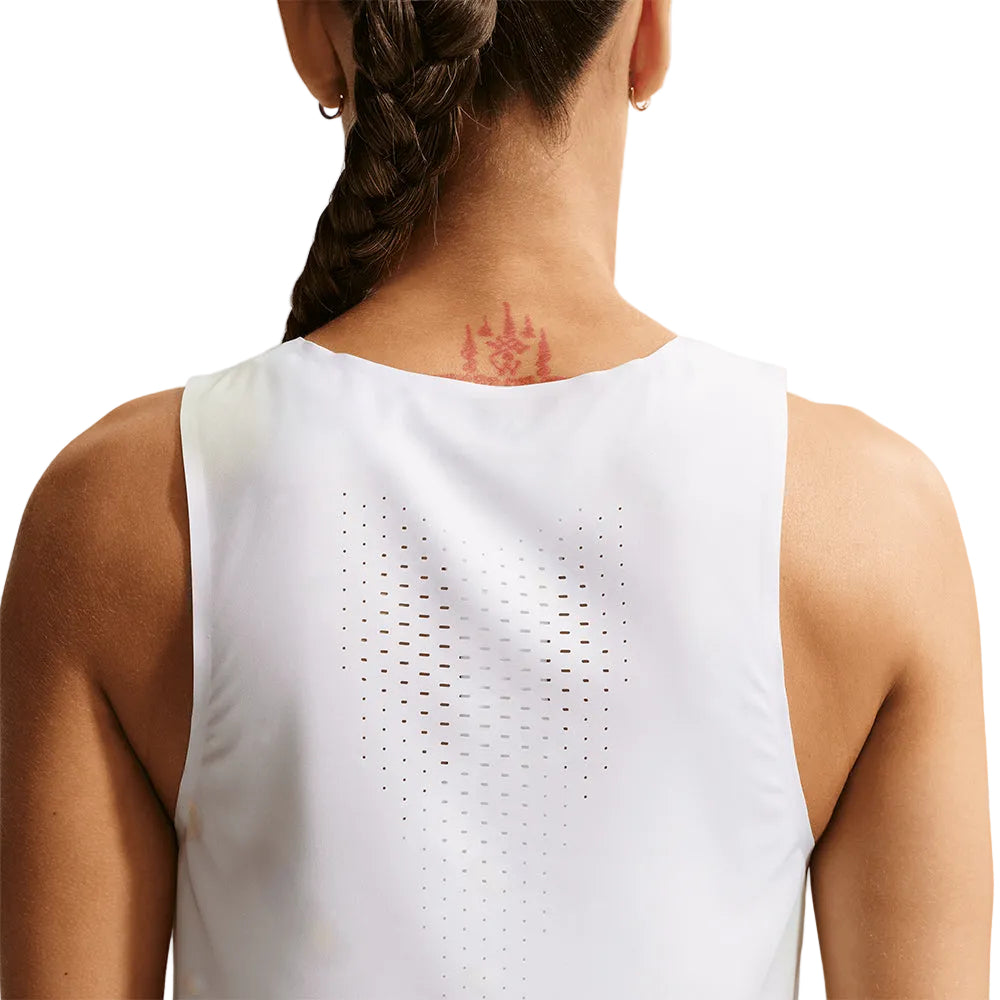 Nike Women's AeroSwift Dri-FIT ADV Cropped Running Tank Top - BlackToe Running#colour_off-white