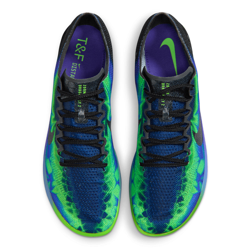 Nike Unisex Dragonfly 2 Spikes - BlackToe Running#colour_fierce-purple-electric-green