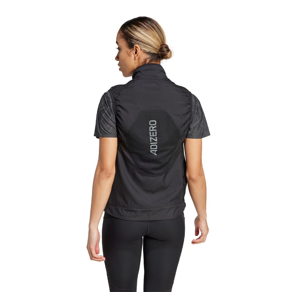 Adidas Women's Adizero Running Padded Vest - BlackToe Running#colour_black