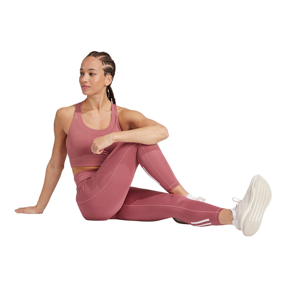 Adidas Women's Own the Run 7/8 Leggings - BlackToe Running#colour_preloved-crimson