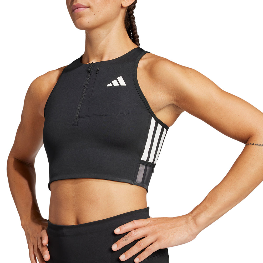 Adidas Women's Adizero Running Gel Pocket Crop Top - BlackToe Running