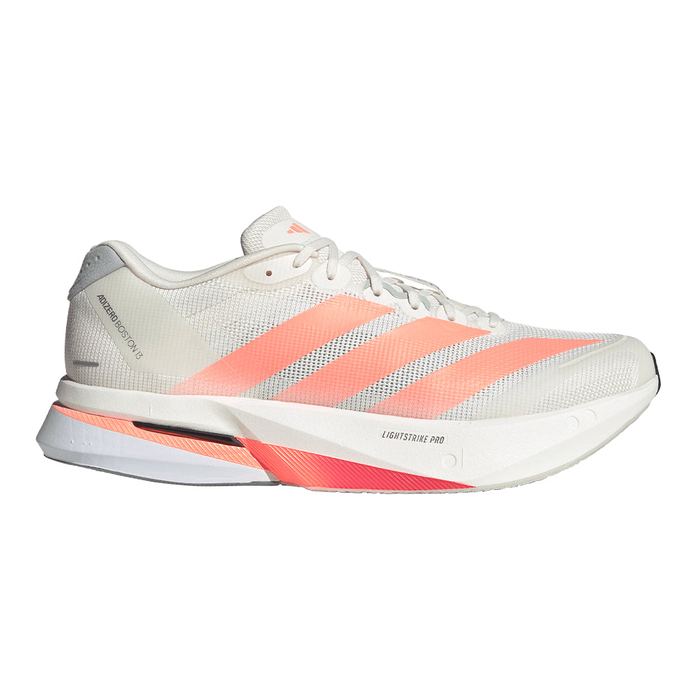 Adidas Men's Adizero Boston 13 - BlackToe Running#colour_off-white-lucid-orange-grey
