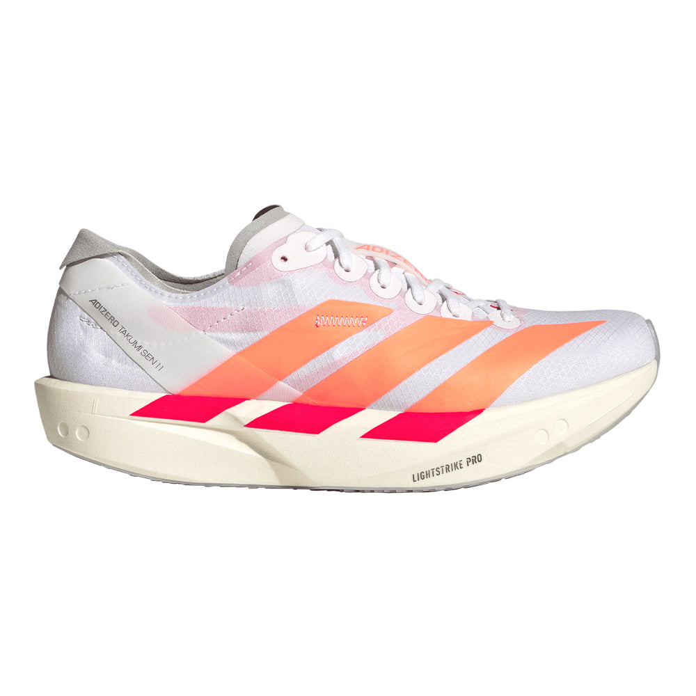 Adidas Women's Adizero Takumi Sen 11 - BlackToe Running#colour_cloud-white-beam-orange-lucid-red