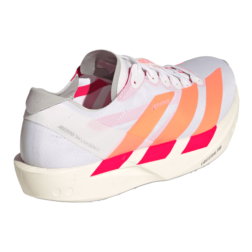 Adidas Women's Adizero Takumi Sen 11 - BlackToe Running#colour_cloud-white-beam-orange-lucid-red
