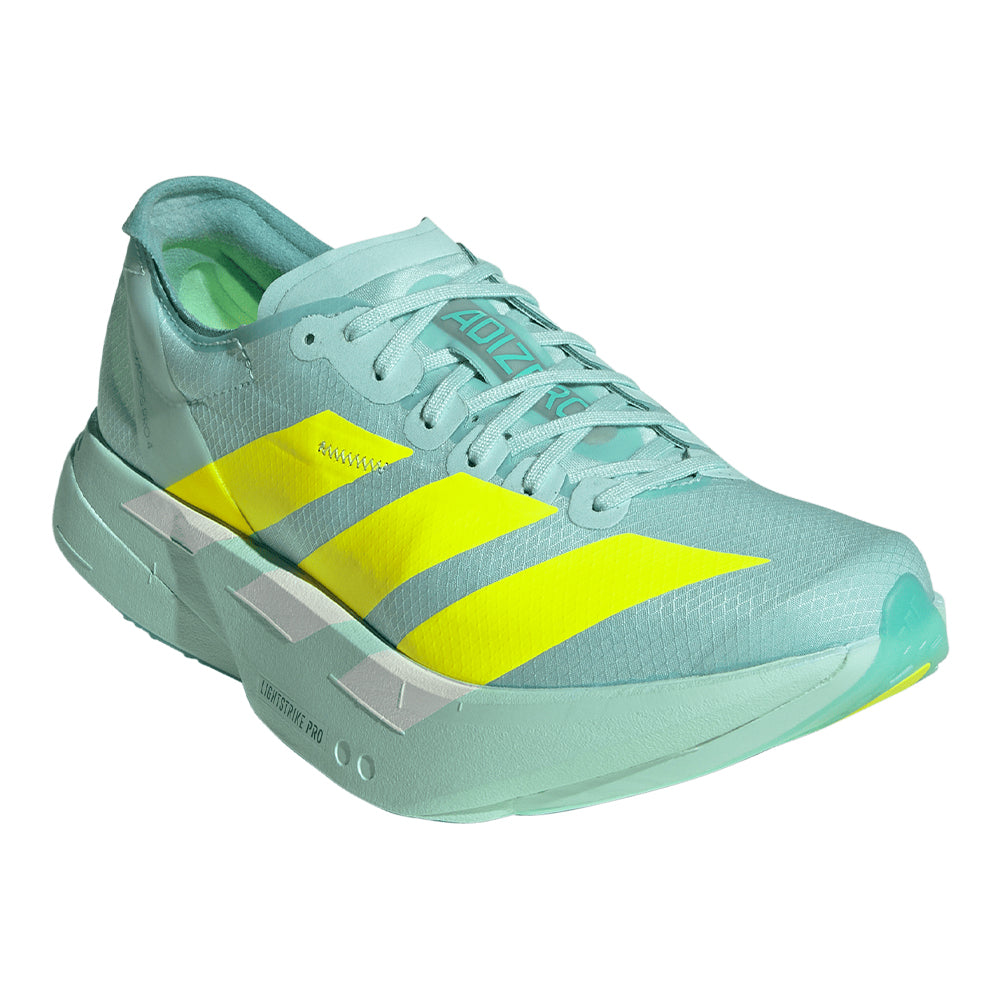 Adidas Men's Adizero Adios Pro 4 - BlackToe Running#colour_semi-flash-aqua-lucid-lemon-mint-ton