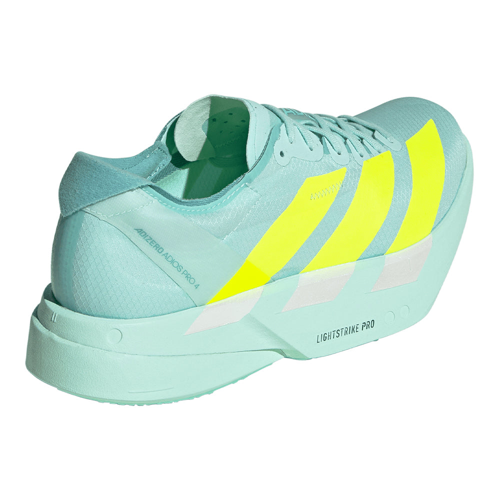 Adidas Men's Adizero Adios Pro 4 - BlackToe Running#colour_semi-flash-aqua-lucid-lemon-mint-ton