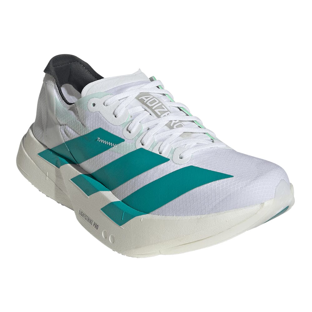 Adidas Men's Adizero Adios Pro 4 - BlackToe Running#colour_white-pure-teal-carbon