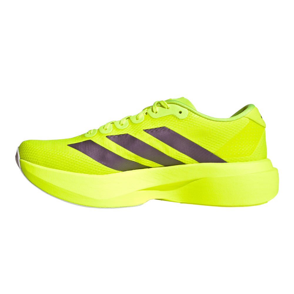 Adidas Men's Adizero Evo SL Woven - BlackToe Running#colour_solar-yellow-aurora-plum-powder-plum