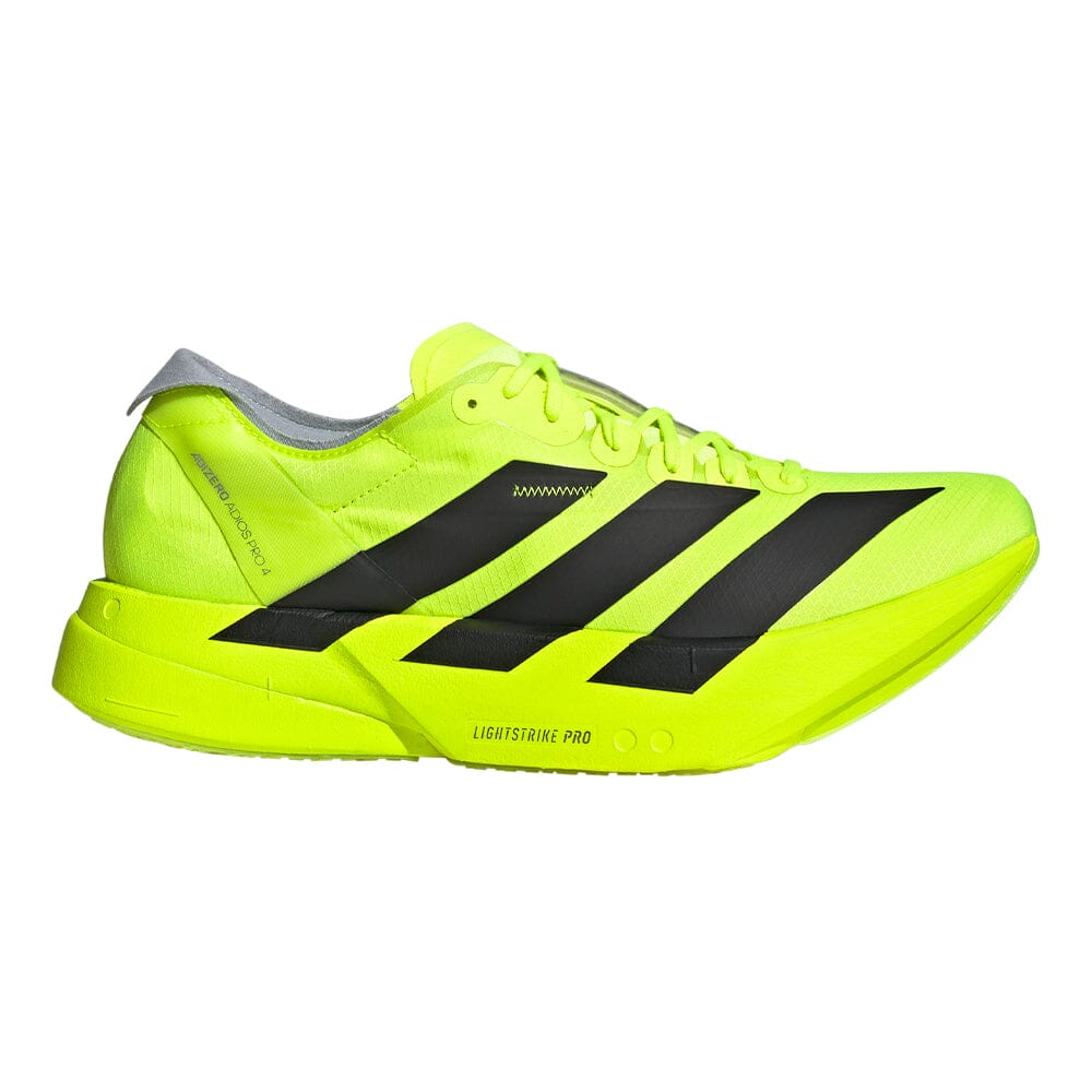 Adidas Women's Adizero Adios Pro 4 - BlackToe Running#colour_lucid-lemon-core-black-halo-silver