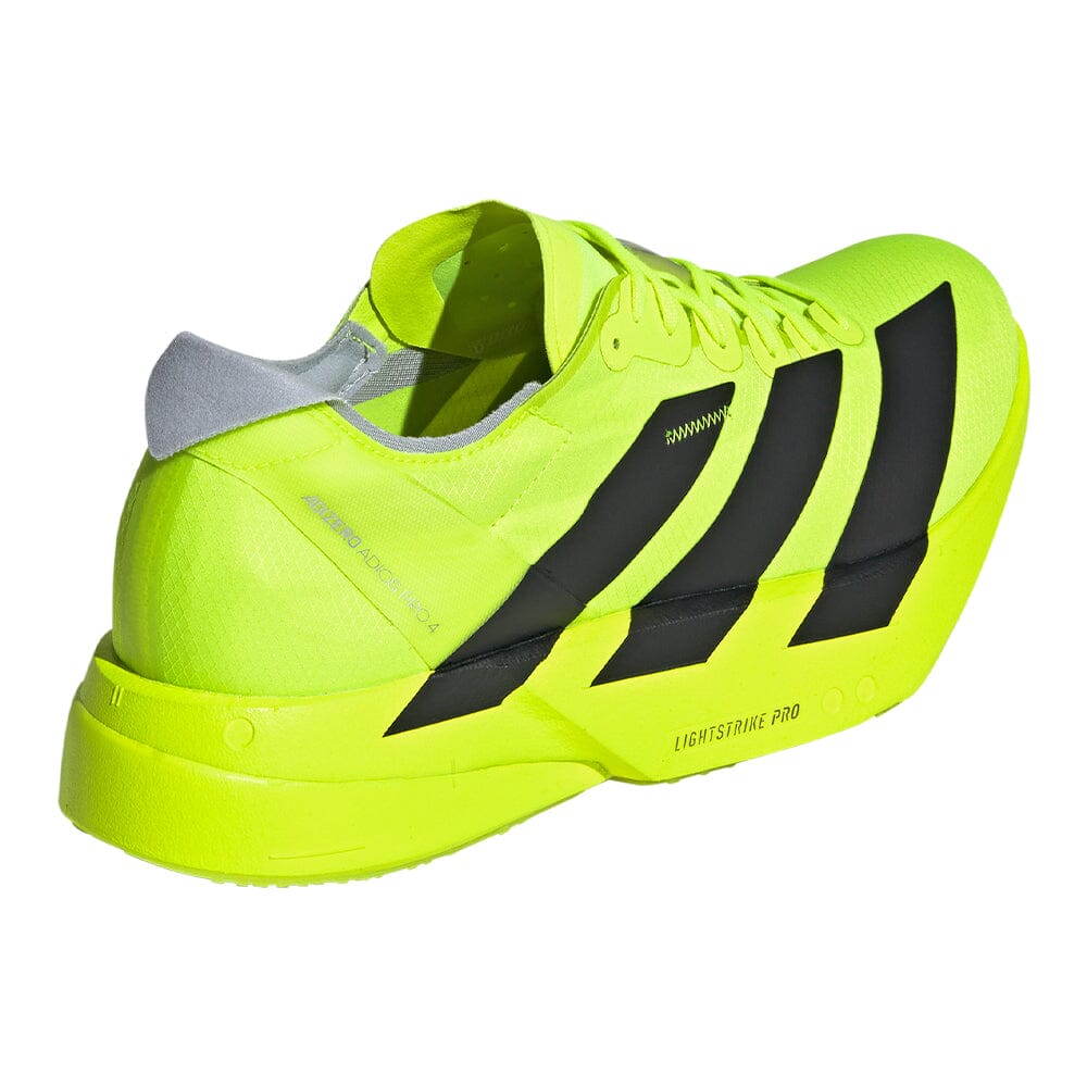 Adidas Women's Adizero Adios Pro 4 - BlackToe Running#colour_lucid-lemon-core-black-halo-silver