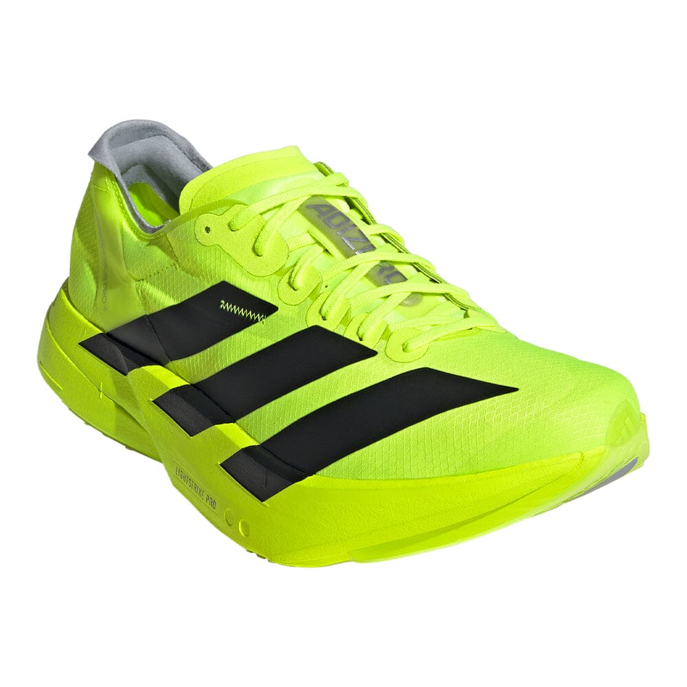Adidas Women's Adizero Adios Pro 4 - BlackToe Running#colour_lucid-lemon-core-black-halo-silver