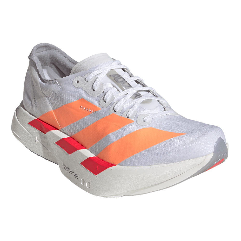 Adidas Women's Adizero Adios Pro 4 - BlackToe Running#colour_cloud-white-beam-orange-lucid-red