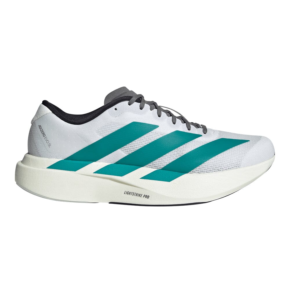 Adidas Men's Adizero Evo SL - BlackToe Running#colour_white-pure-teal-grey