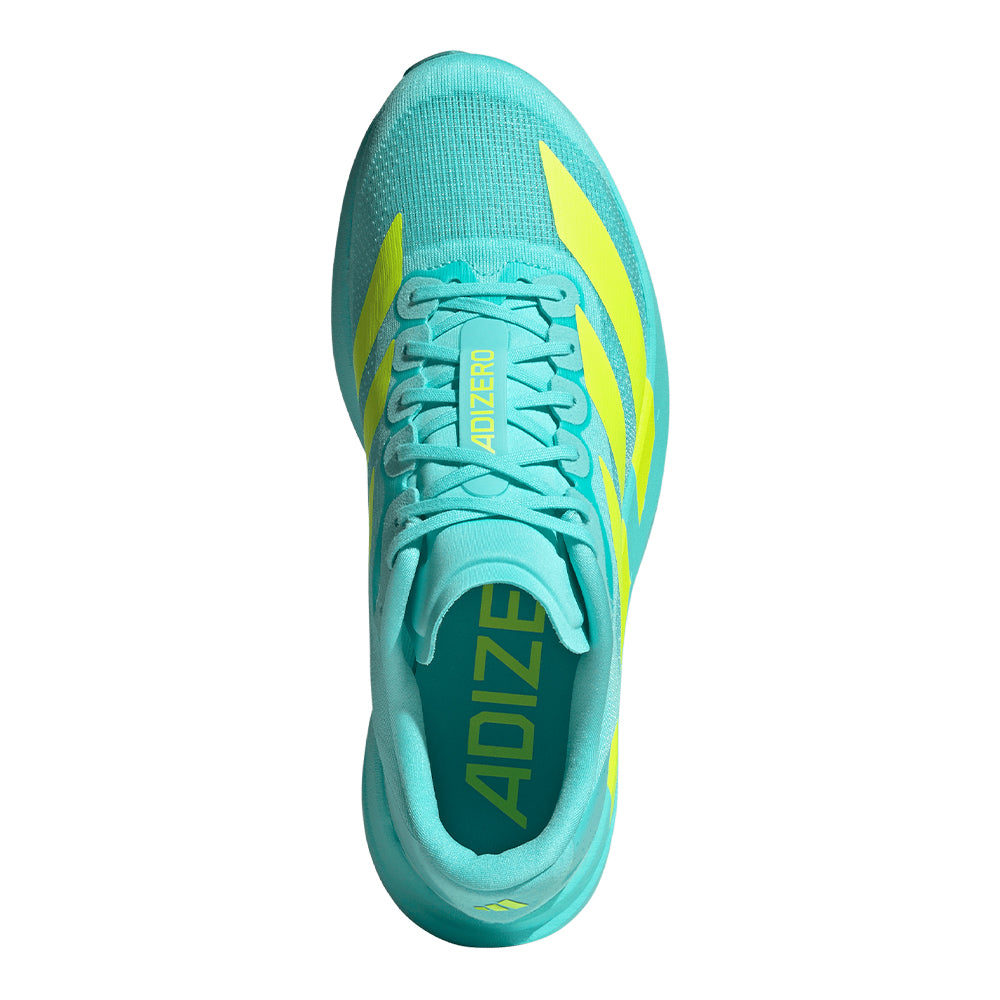 Adidas Men's Adizero Evo SL - BlackToe Running#colour_flash-aqua-lucid-lemon-mint-ton