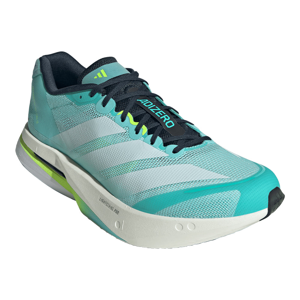 Adidas Men's Adizero Boston 13 - BlackToe Running#colour_flash-aqua-cloud-white-lucid-lemon