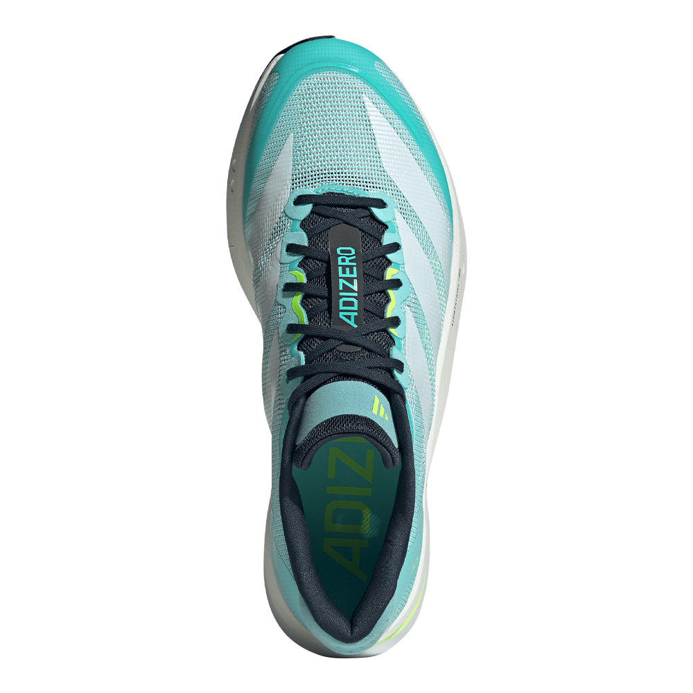 Adidas Men's Adizero Boston 13 - BlackToe Running#colour_flash-aqua-cloud-white-lucid-lemon