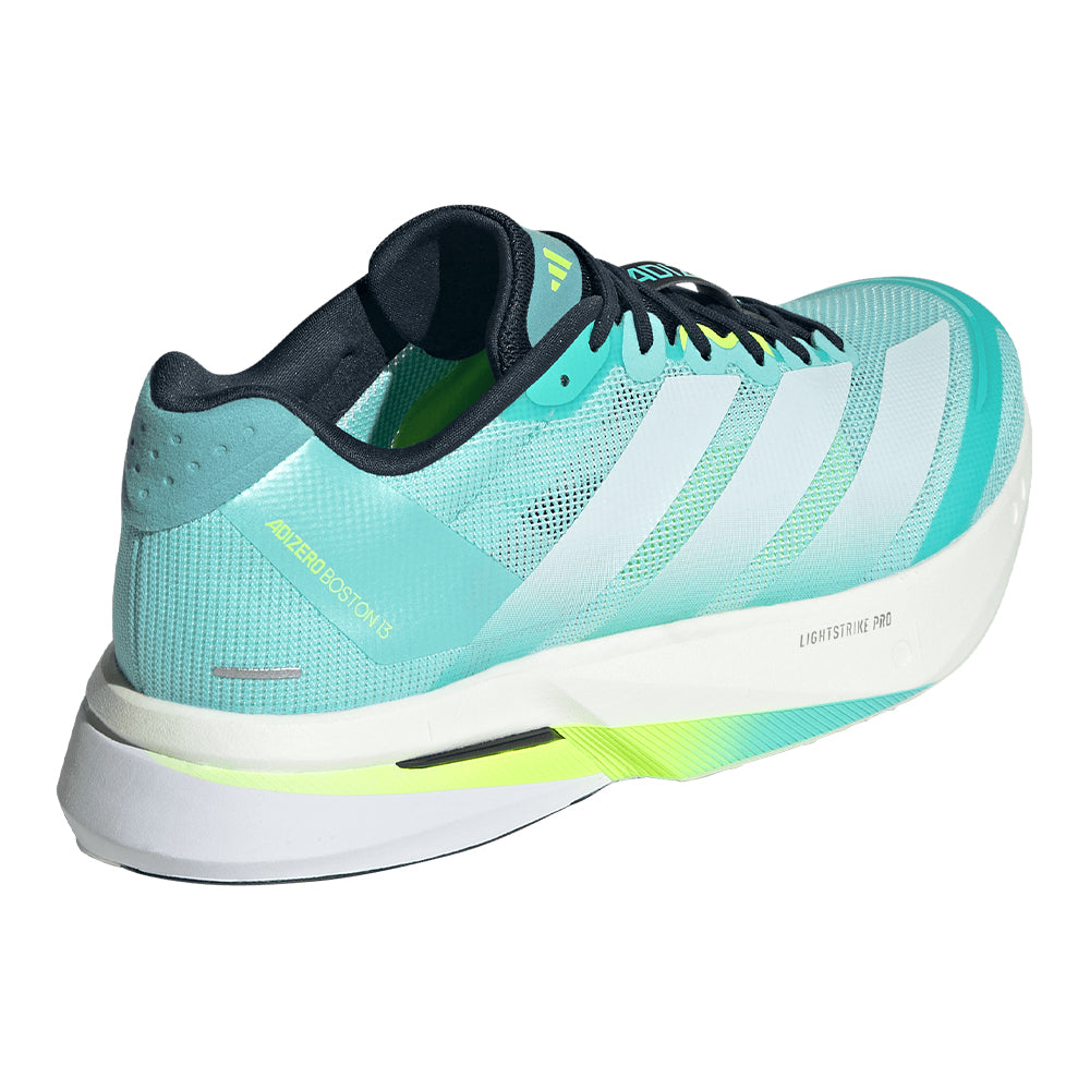 Adidas Men's Adizero Boston 13 - BlackToe Running#colour_flash-aqua-cloud-white-lucid-lemon