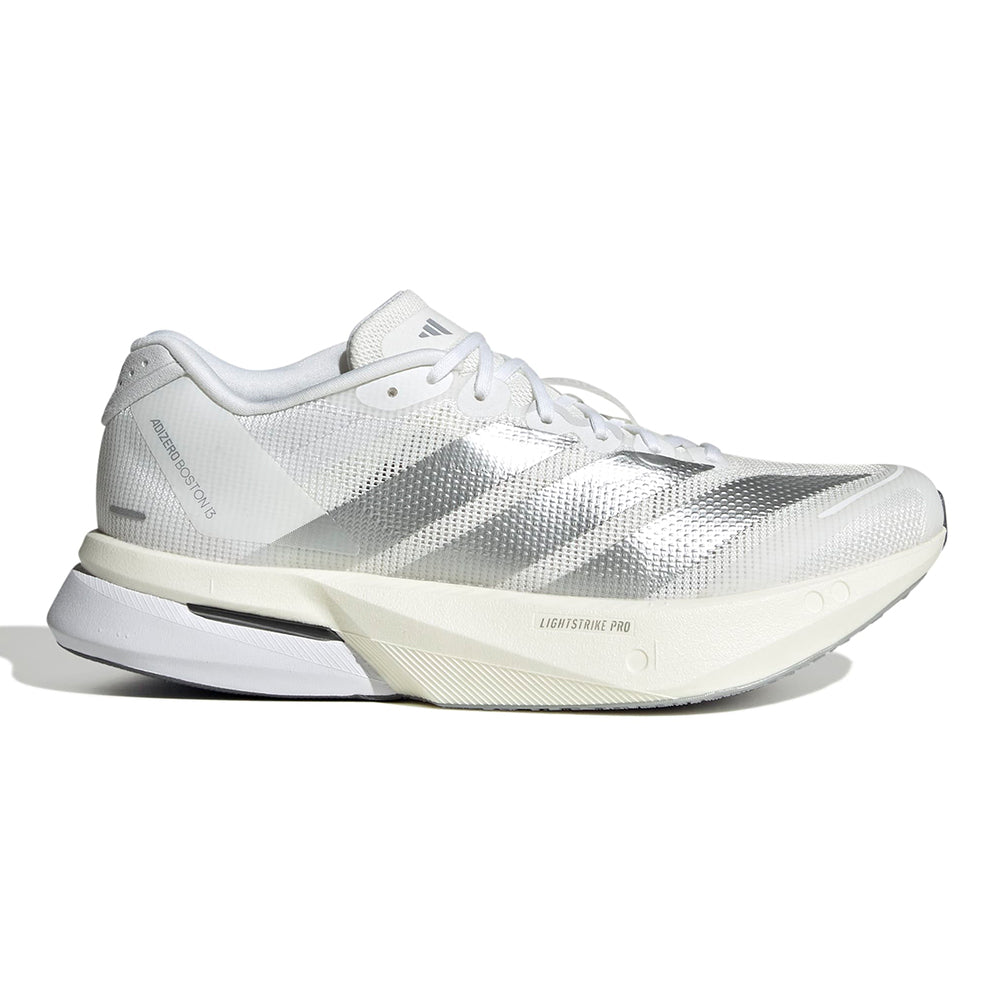 Adidas Women's Adizero Boston 13 - BlackToe Running#colour_white-matte-silver-dash-grey