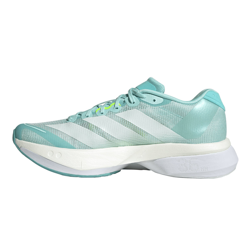 Adidas Women's Adizero Boston 13 - BlackToe Running#colour_semi-flash-aqua-zero-metalic-lucid-lemon